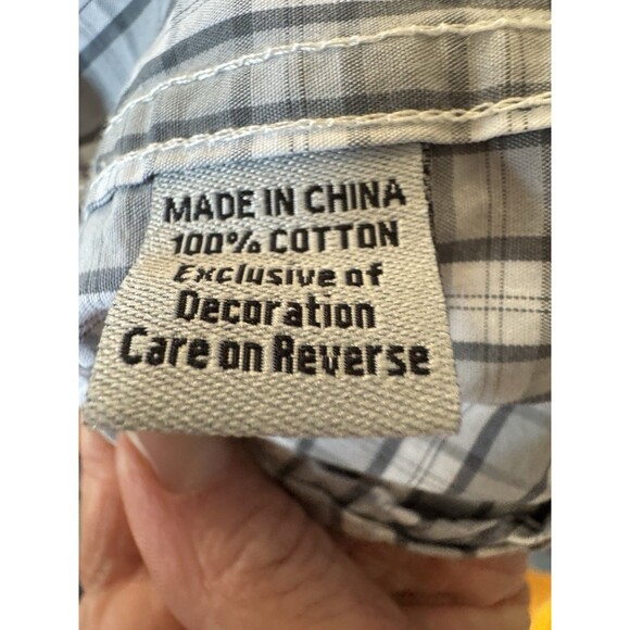 Ohio State Buckeyes Mens LS Button Down Gray/white plaid Dress Shirt Size Med - Picture 7 of 8